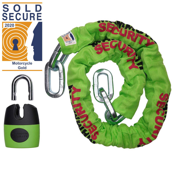 Mammoth Security Mammoth sold secure gold approved 12mm x 1.2m square chain with shackle lock